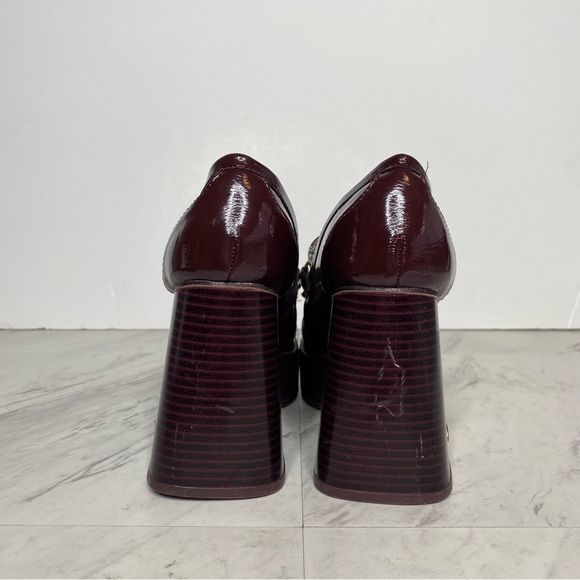 Circus Sam Edelman Susie Dark Burgundy Platform Loafer Pump 6M - Picture 3 of 15